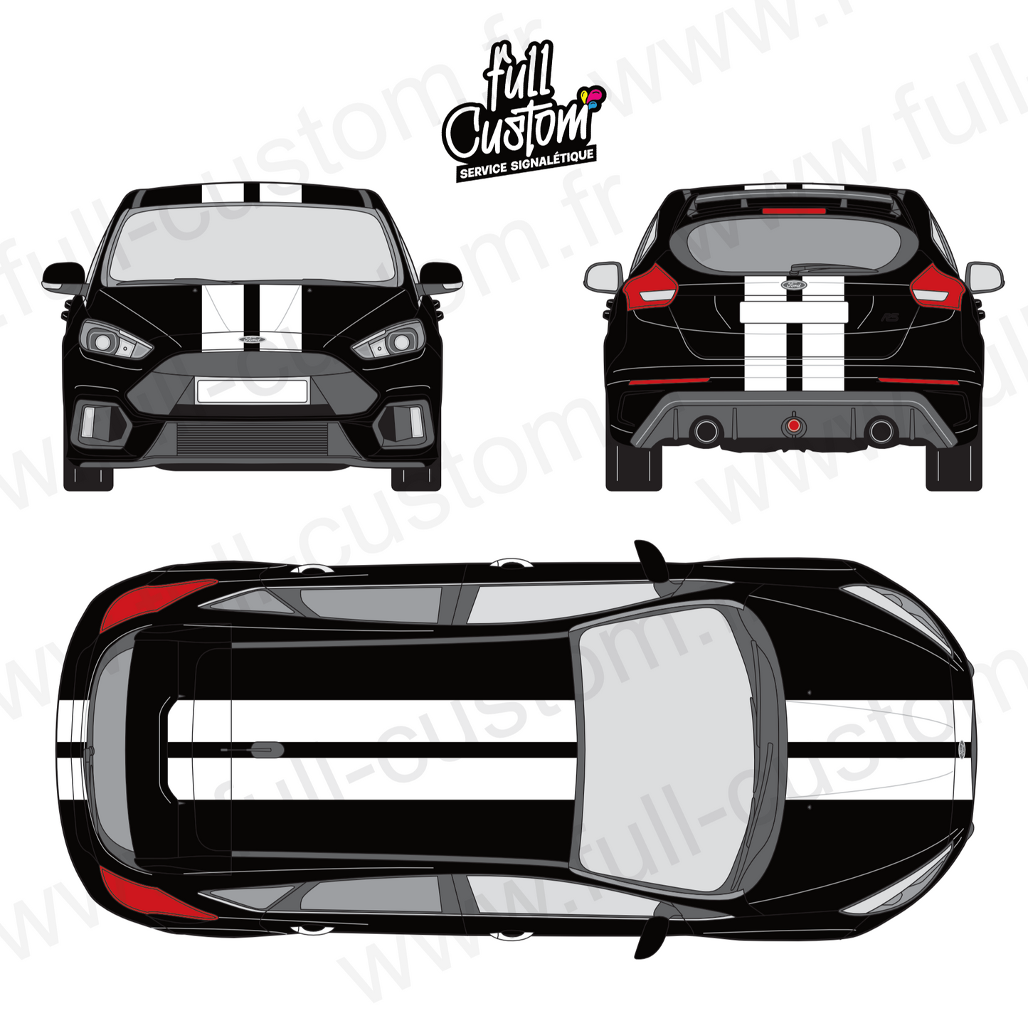 KIT de bandes pour focus ST/RS MK3 Full Custom
