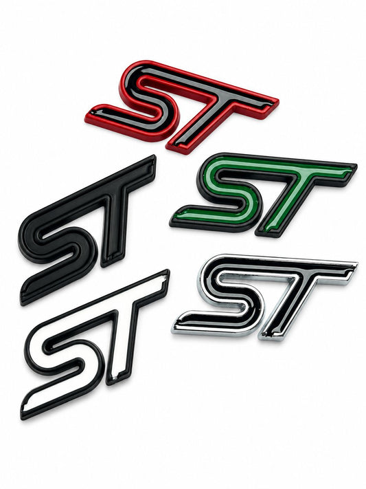 Logo ST 3D Premium pour Ford Fiesta / Focus ST – Emblème Coffre & Calandre Effet Glossy Full Custom